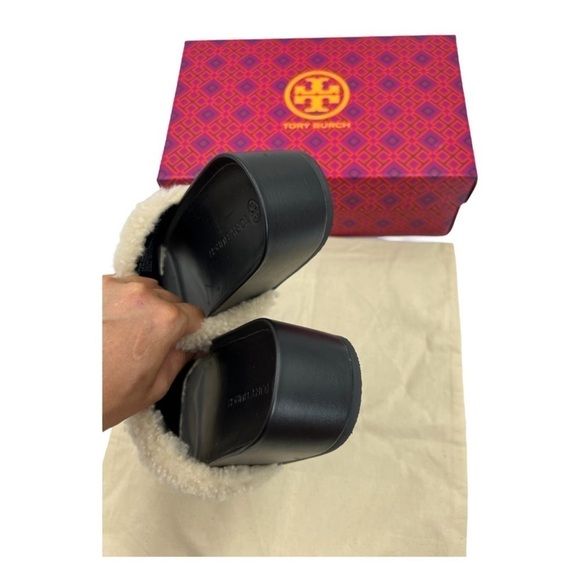 ✨ Tory Burch Faux-Shearling Double T Flatform Slides | NWT | Size 5 - Picture 13 of 15
